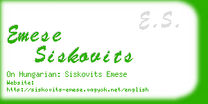 emese siskovits business card